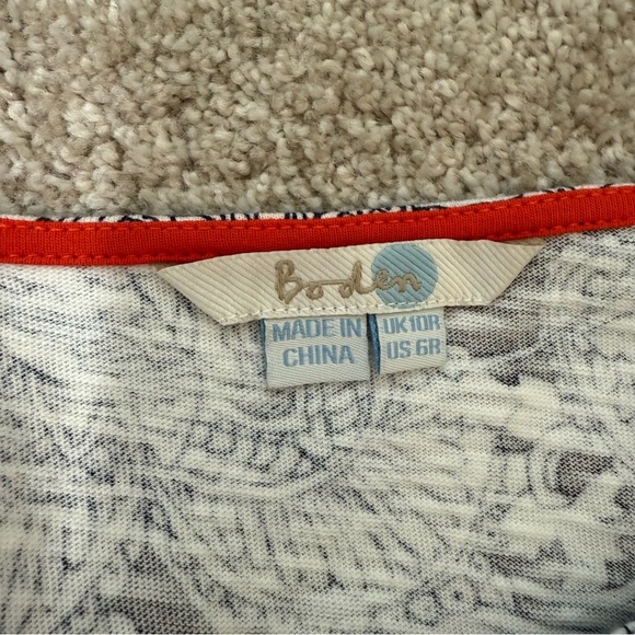 Boden Womens Lana Shift Dress White Black Floral Tassels Tie Front Sleeveless 6R - Picture 6 of 10